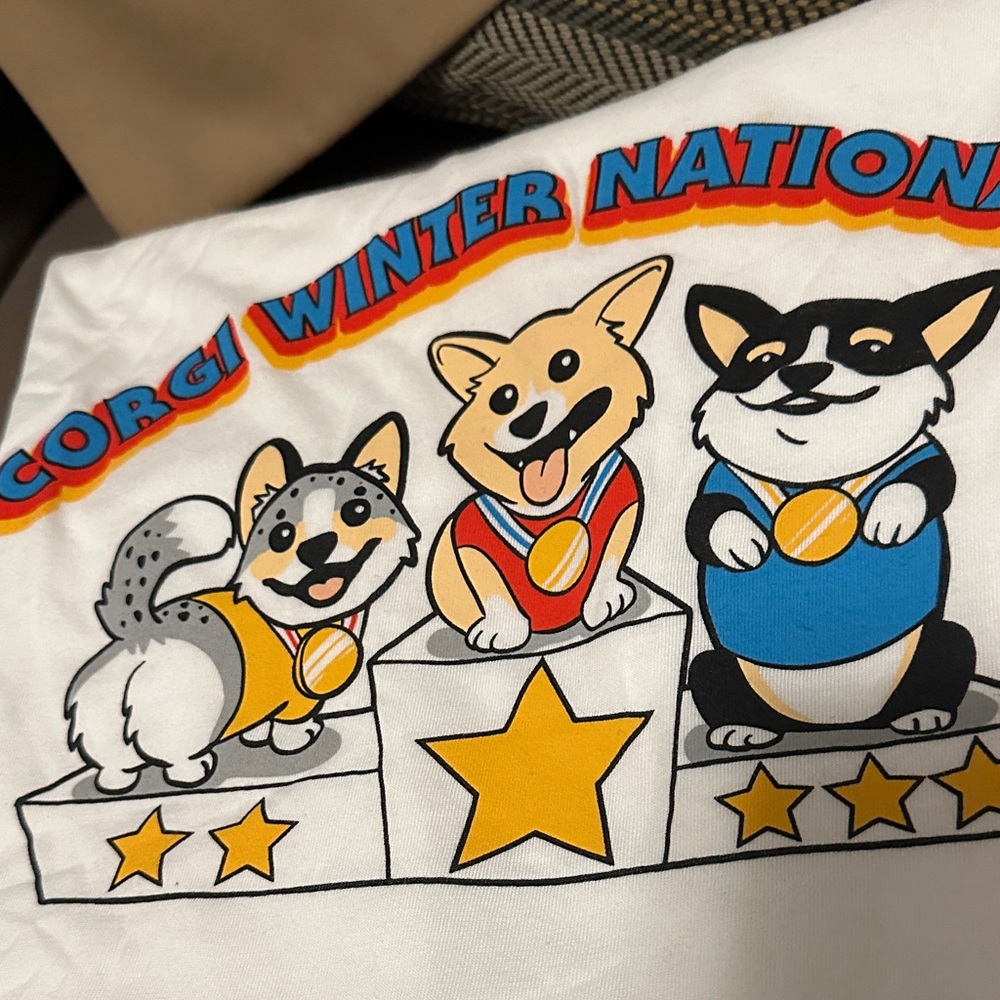 Gildan White Corgi Nationals Graphic Tee